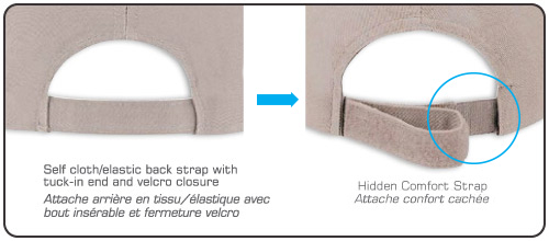 Self Cloth/Elastic Back Strap with Tuck-in End and Velcro Closure